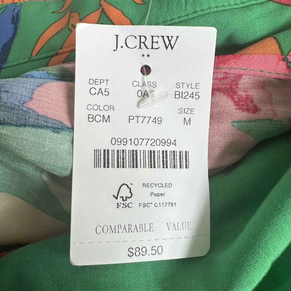 J.Crew Resortwear Cruise Hawaiian Floral Faux Wrap Midi Skirt Size M Tie Waist - Picture 5 of 11